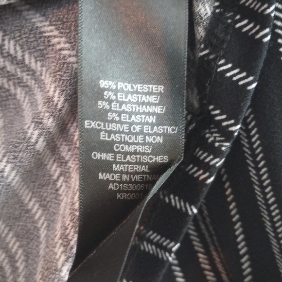 Adrianna Papell Black + White Striped Long Sleeve Blouse Ruffles Size Large - Picture 6 of 8